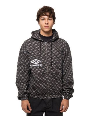 UMBRO PLAID MASKED HOODIE BROWN