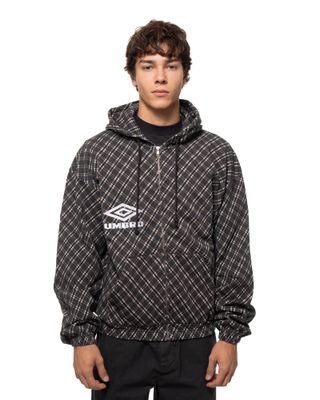 UMBRO PLAID MASKED HOODIE BROWN