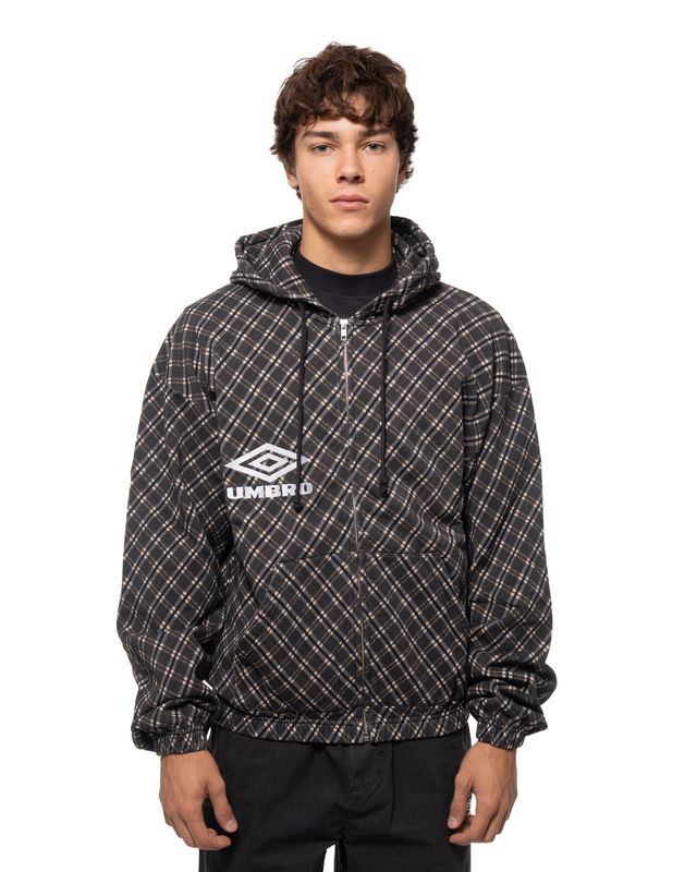 UMBRO PLAID MASKED HOODIE BROWN