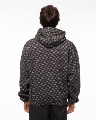 UMBRO PLAID MASKED HOODIE BROWN