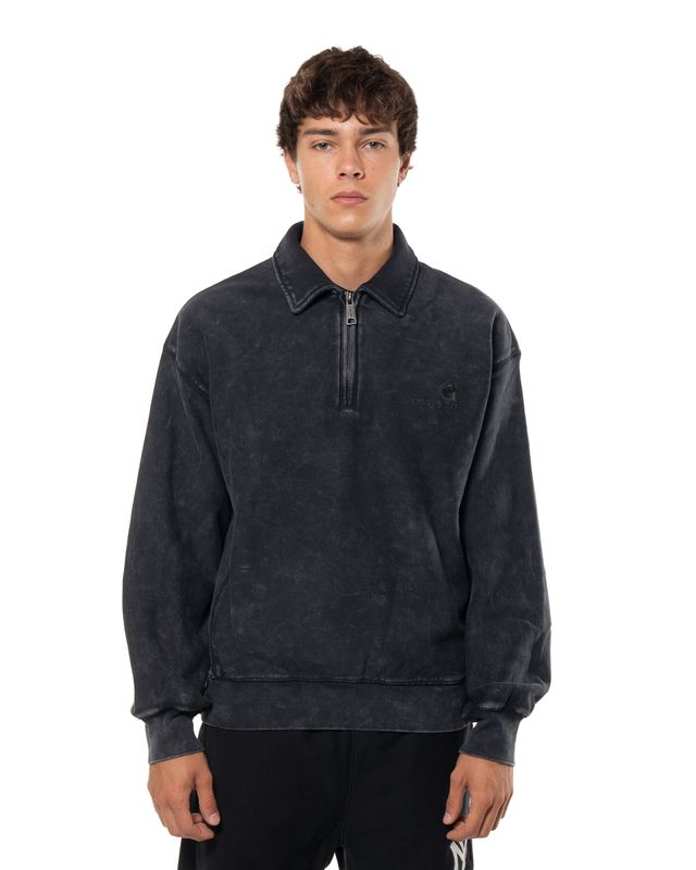 CARHARTT WIP LAMBERT POLO SWEAT BLACK
