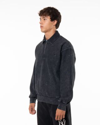 CARHARTT WIP LAMBERT POLO SWEAT BLACK