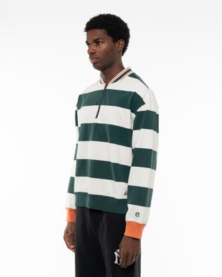CHAMPION MODERN AMETORA STRIPED ZIP POLO
