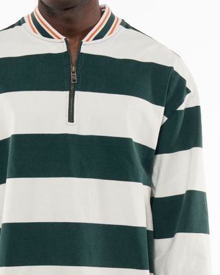 CHAMPION MODERN AMETORA STRIPED ZIP POLO
