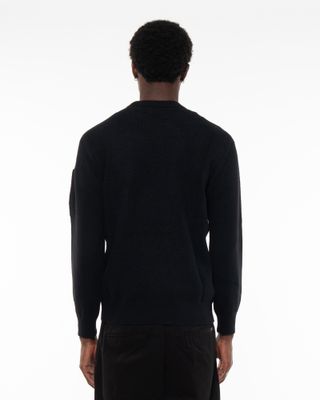 C.P. COMPANY FLEECE KNIT CREWNECK BLACK