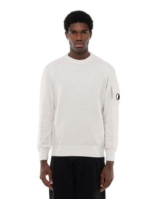 C.P. COMPANY FLEECE KNIT CREWNECK WHITE