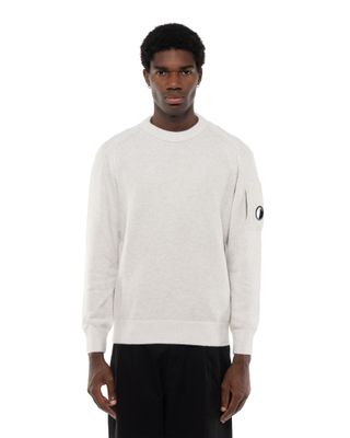 C.P. COMPANY FLEECE KNIT CREWNECK WHITE