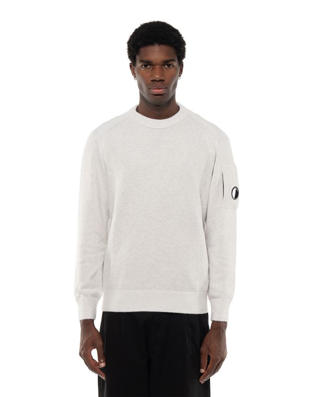 C.P. COMPANY FLEECE KNIT CREWNECK WHITE