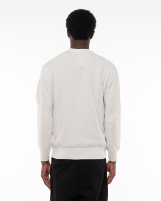 C.P. COMPANY FLEECE KNIT CREWNECK WHITE