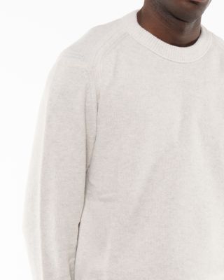 C.P. COMPANY FLEECE KNIT CREWNECK WHITE