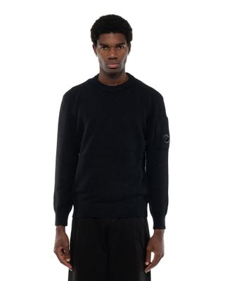 C.P. COMPANY FLEECE KNIT CREWNECK BLACK
