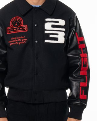 JORDAN FLIGHT VARSITY JACKET BLACK