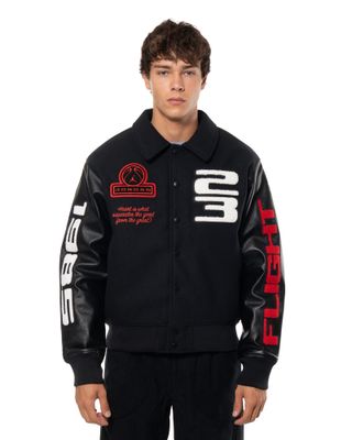 JORDAN FLIGHT VARSITY JACKET BLACK