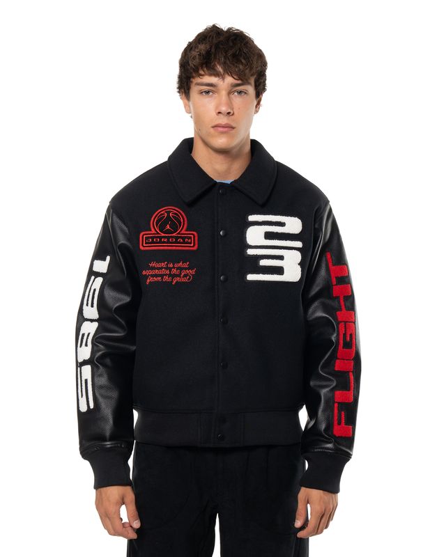 JORDAN FLIGHT VARSITY JACKET BLACK