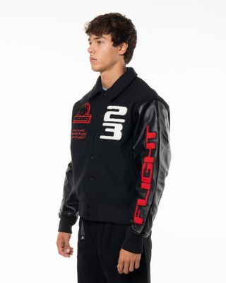 JORDAN FLIGHT VARSITY JACKET BLACK