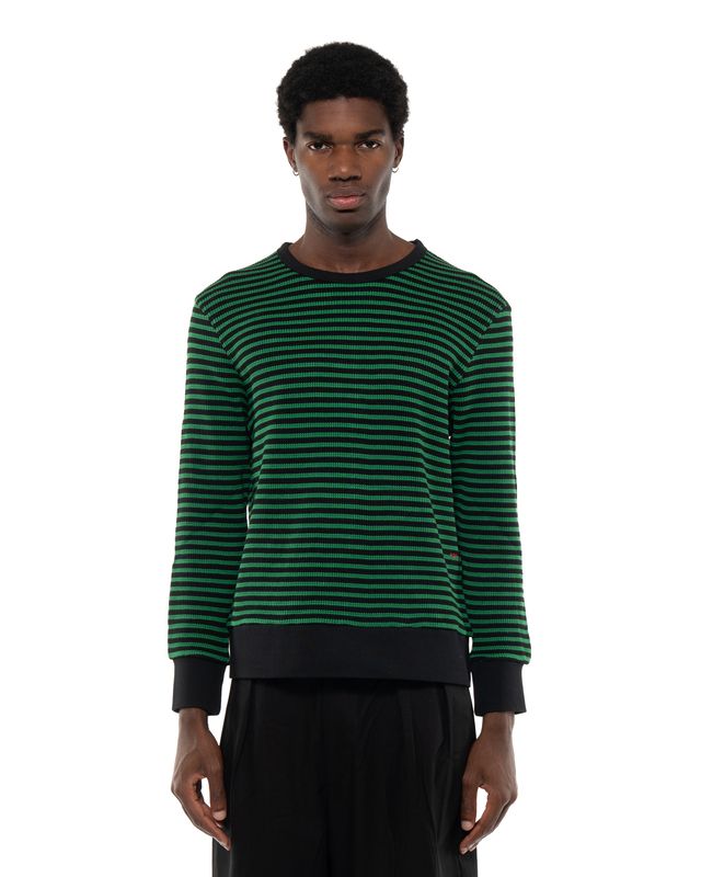 POP TRADING COMPANY STRIPED WAFFLE LS