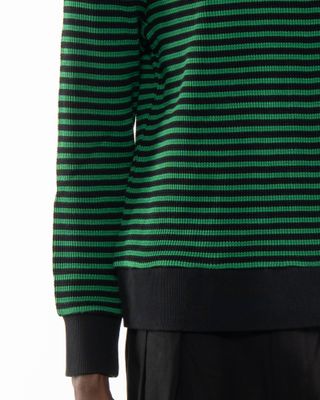 POP TRADING COMPANY STRIPED WAFFLE LS