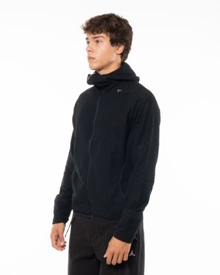 ROA AWI THERMAL ZIP UP HOODIE BLACK
