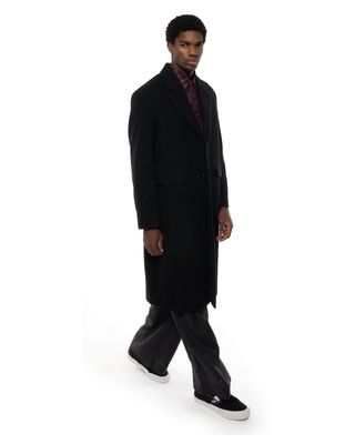 roldskov-fw26-30 ROLD SKOV REVER COAT BLACK