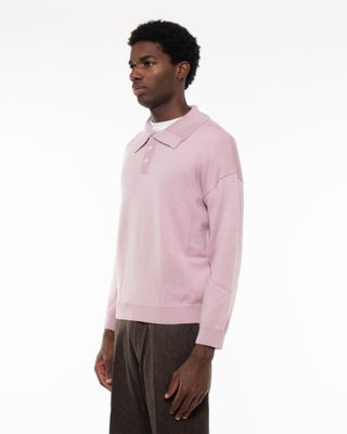 WALK IN PARIS THREE BUTTON POLO PINK