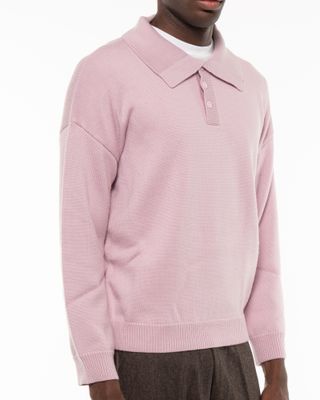 WALK IN PARIS THREE BUTTON POLO PINK
