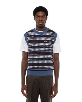 WALK IN PARIS WOOL STRIPED KNIT VEST