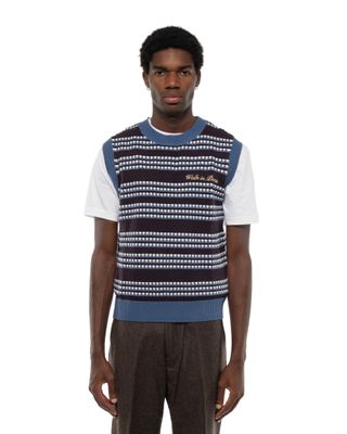 WALK IN PARIS WOOL STRIPED KNIT VEST