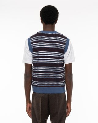 WALK IN PARIS WOOL STRIPED KNIT VEST
