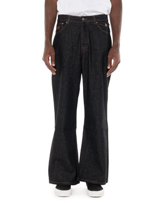 WALK IN PARIS RAW BLACK DENIM FLAIR PANT