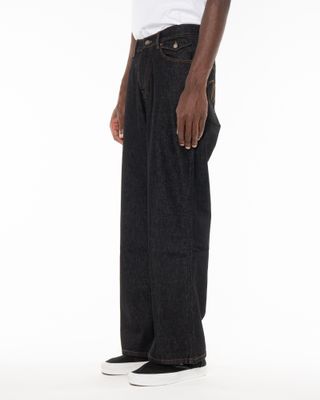 WALK IN PARIS RAW BLACK DENIM FLAIR PANT
