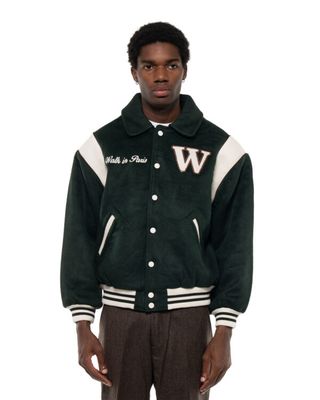 WALK IN PARIS WOOL VARSITY JACKET GREEN