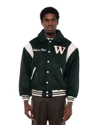 WALK IN PARIS WOOL VARSITY JACKET GREEN