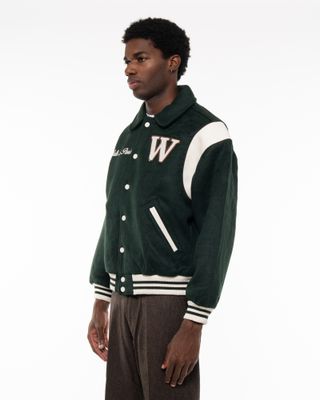 WALK IN PARIS WOOL VARSITY JACKET GREEN