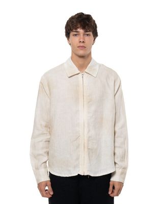 ARTE DUSTY LINEN ZIP SHIRT CREAM