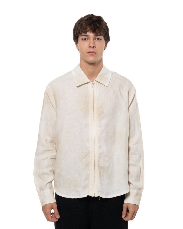 ARTE DUSTY LINEN ZIP SHIRT CREAM