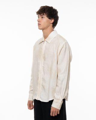 ARTE DUSTY LINEN ZIP SHIRT CREAM