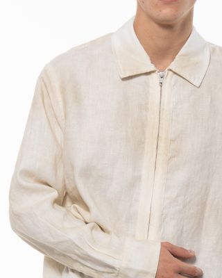 ARTE DUSTY LINEN ZIP SHIRT CREAM