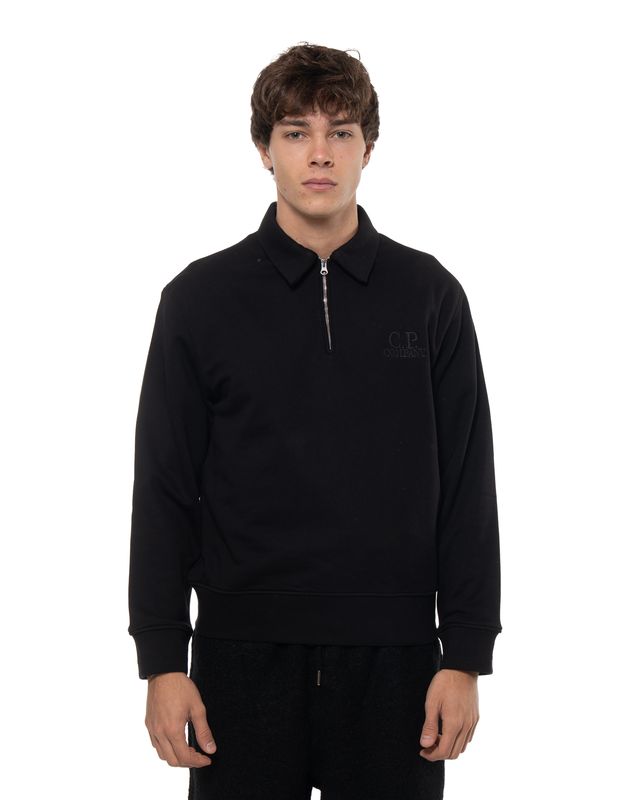 C.P. COMPANY DIAGONAL FLEECE POLO SWEAT