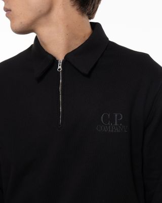 C.P. COMPANY DIAGONAL FLEECE POLO SWEAT