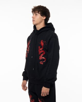 REBEL NOISE DRAGONS HOODIE BLACK