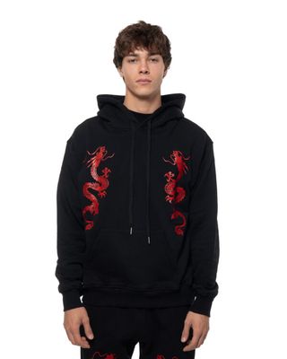 REBEL NOISE DRAGONS HOODIE BLACK