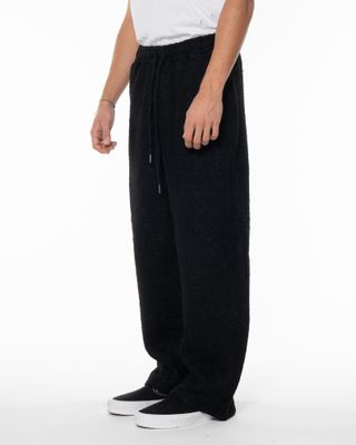ARTE BOILED WOOL EASE PANTS BLACK